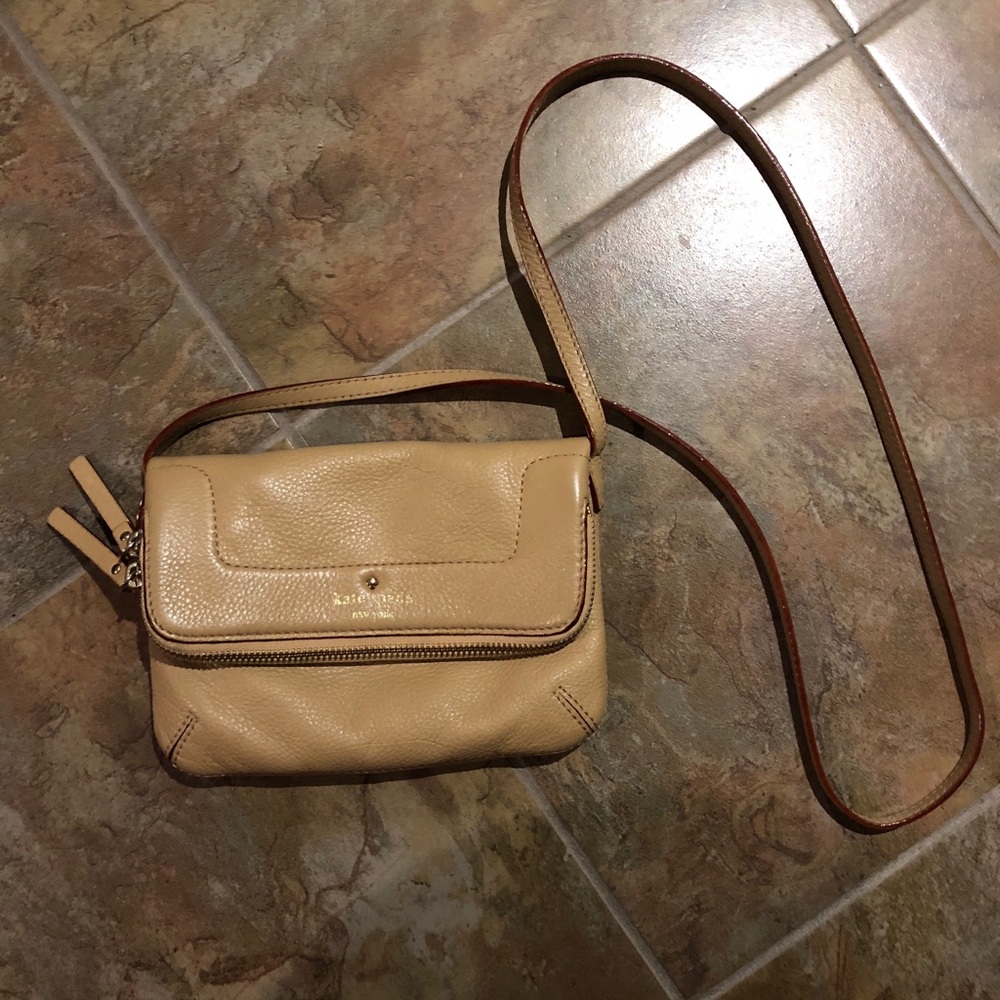 Kate Spade beige foldover crossbody